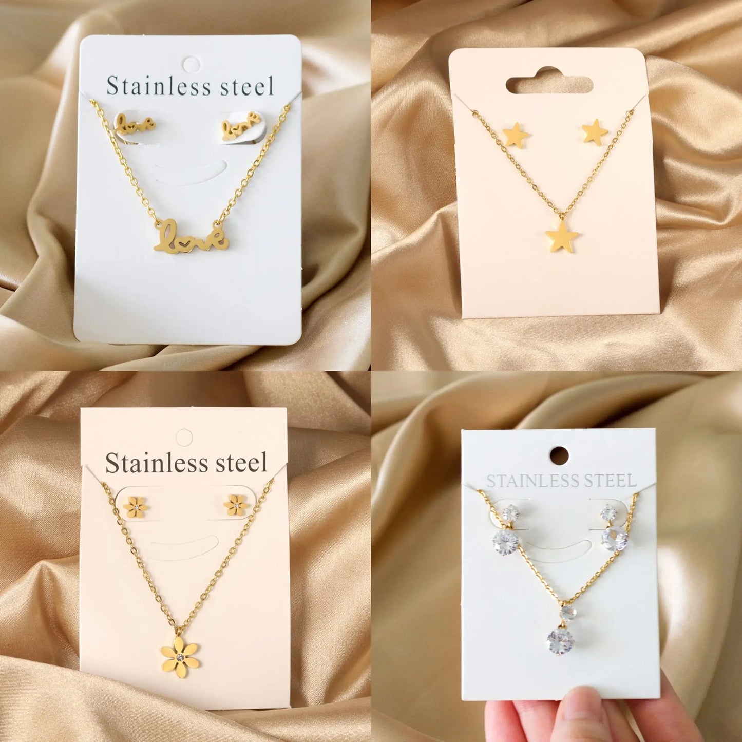 Elegant Fine Jewelry Sets Stainless Steel