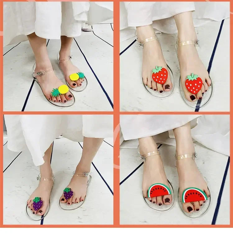 Ladies Slippers Cartoon Fruit Pattern