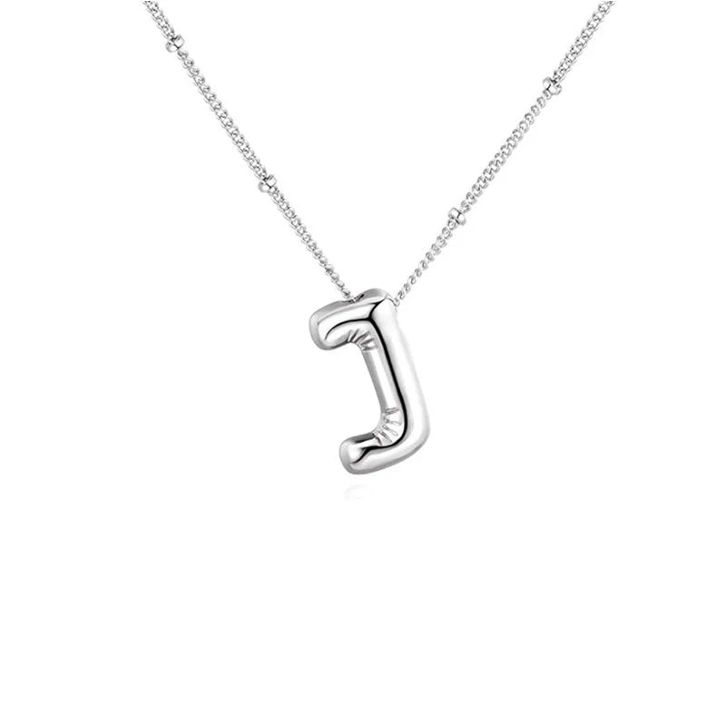 Stainless Steel Copper Chunky Alphabet Necklace