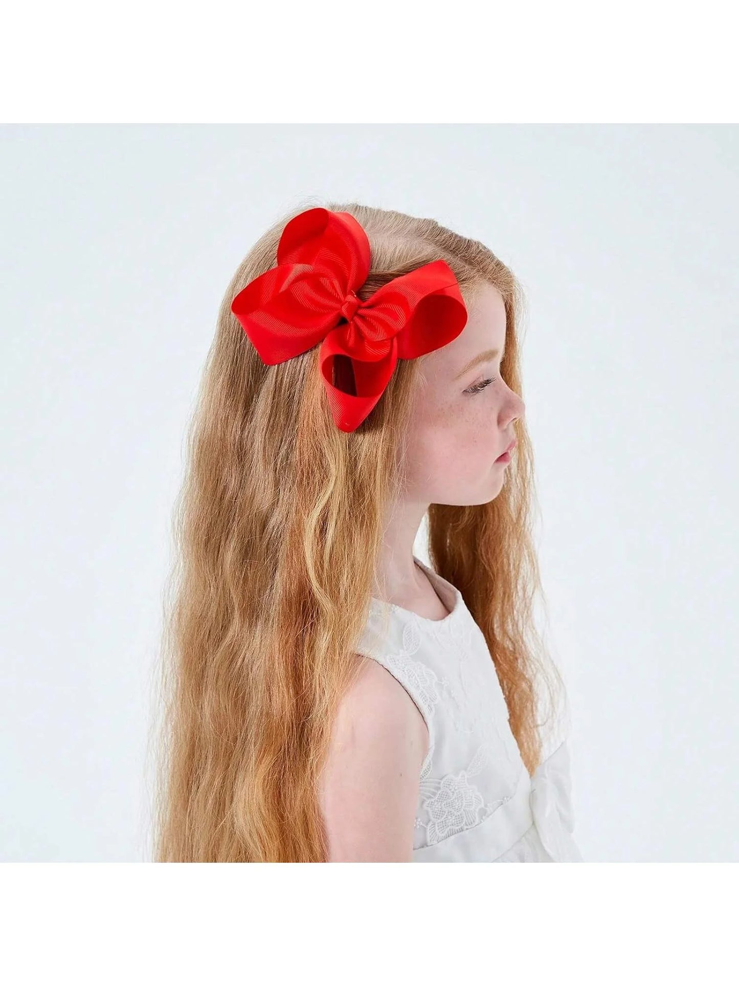 Big 6 Inch Hair Bows for Girls Grosgrain Ribbon